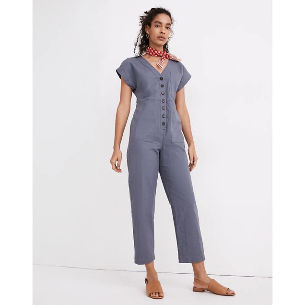Madewell Cap Sleeve Jumpsuit Coveralls in Periwinkle Blue Size XXS